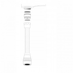 Csapszűrő, kétállású, 15cm-es spiroflex gégecsőve