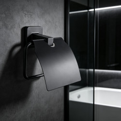 Solo, WC papír tartó, fedeles, black