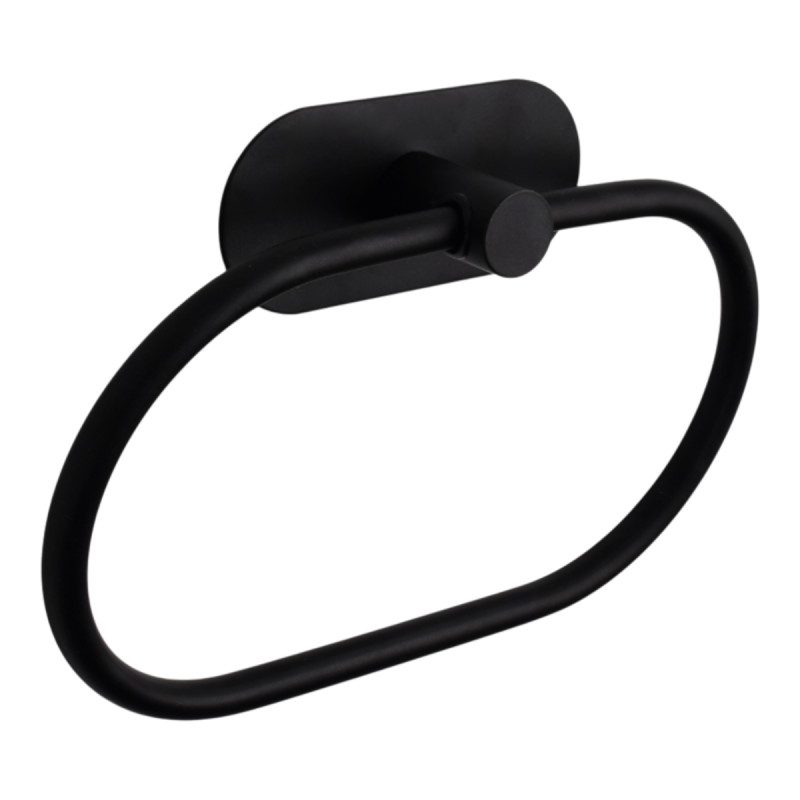 Cozzy, öntapadós törölközőtartó gyűrű, black